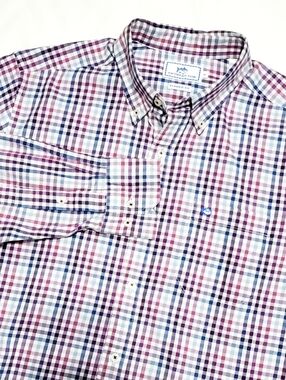 Southern Tide Men's Multicolor Plaid Long Sleeve Button Down Shirt Medium
